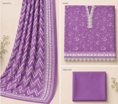 3 Piece Printed Unstitched Collection