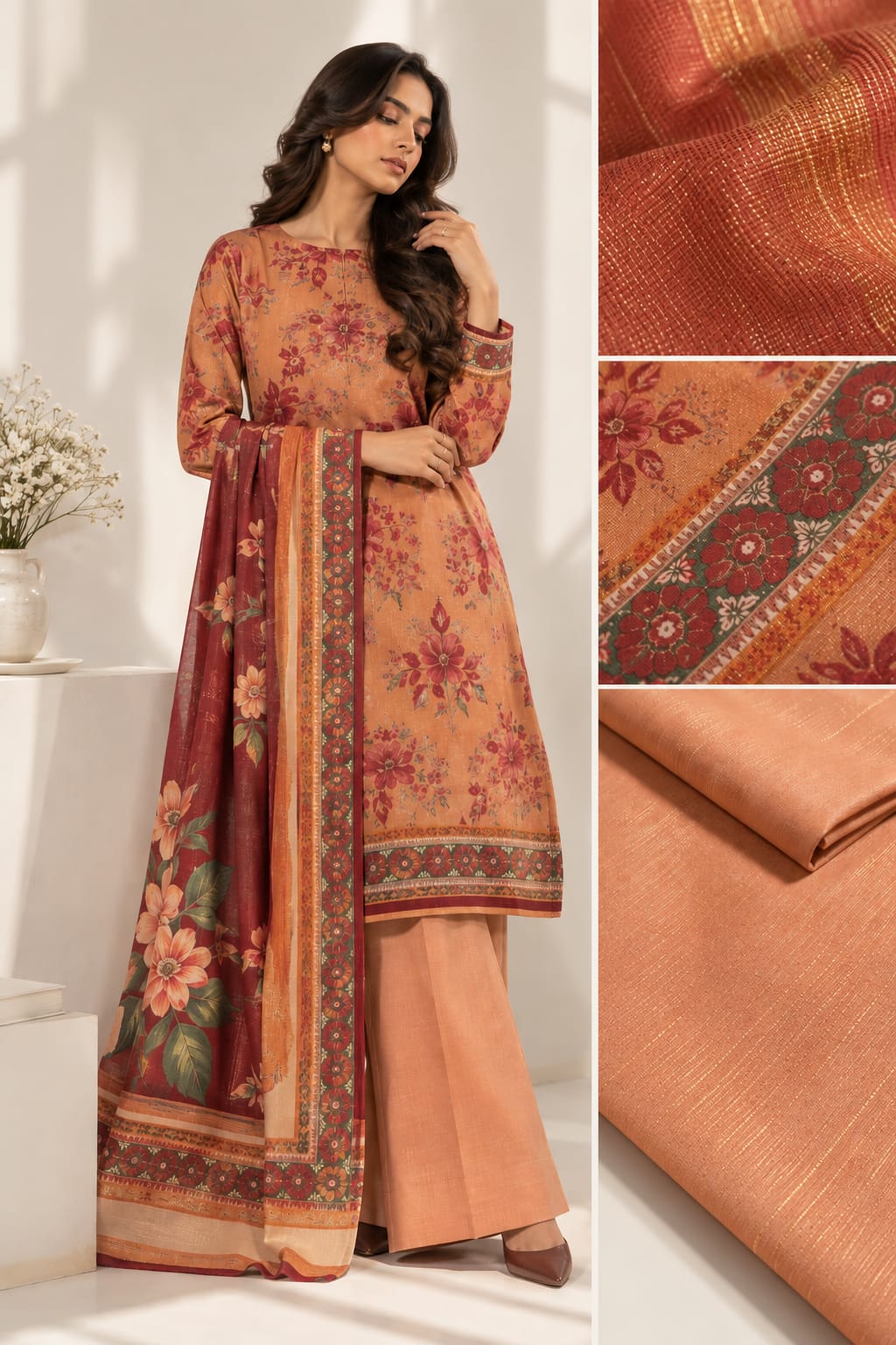 3 Piece Unstitched Luxury Khaddar