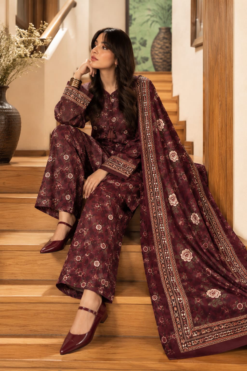 3 Piece Unstitched Woven In Khaddar