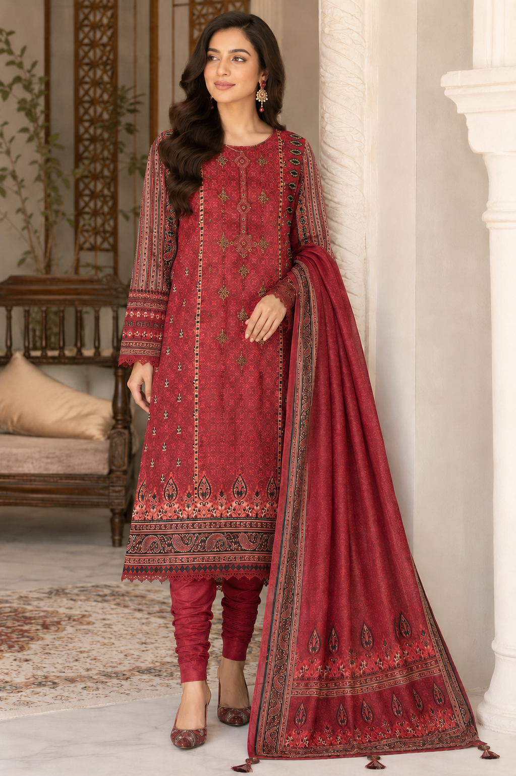 3 Piece Embroidered  Unstitched Collection