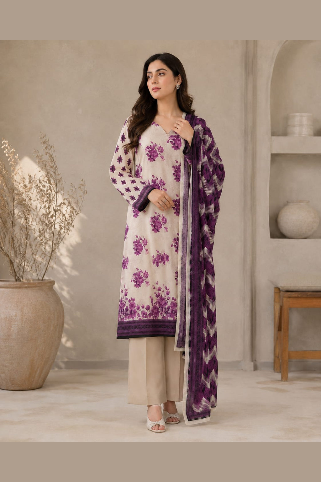 3 Piece Unstitched Lawn