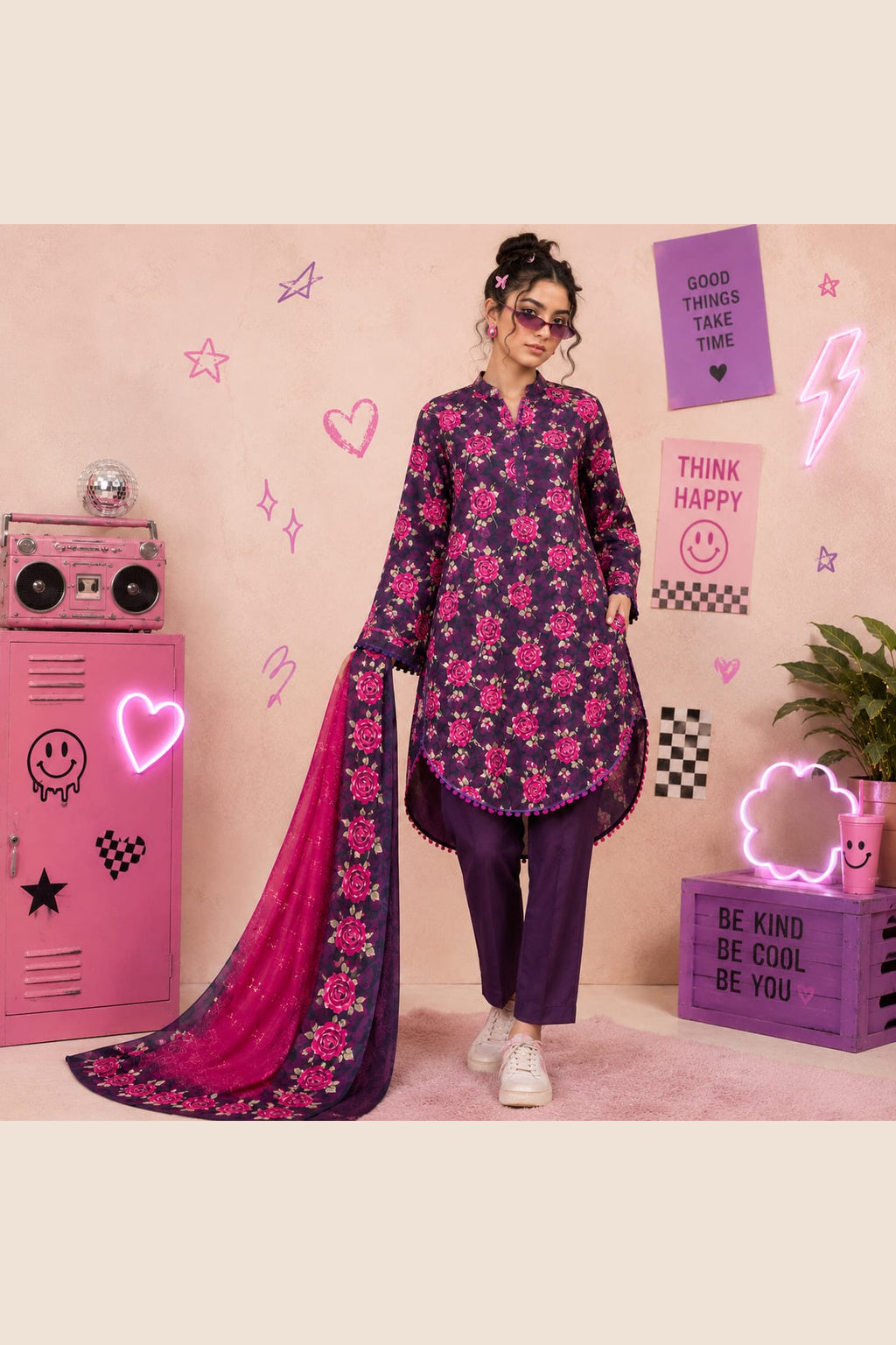 3 Piece Printed unstitched Lawn