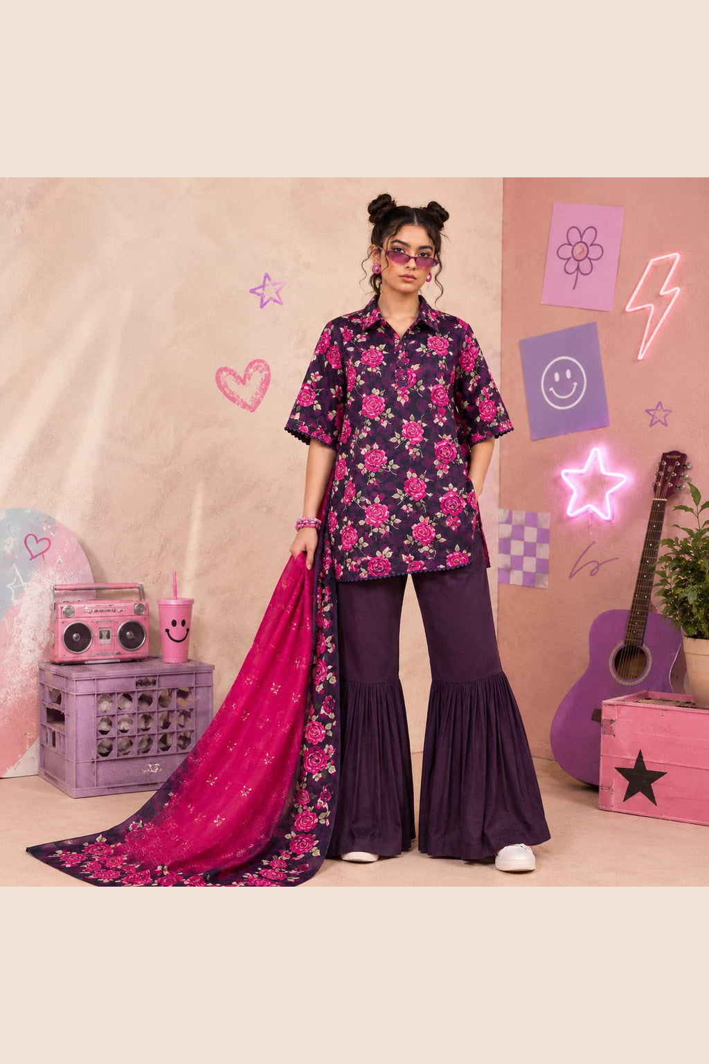 3 Piece Printed unstitched Lawn