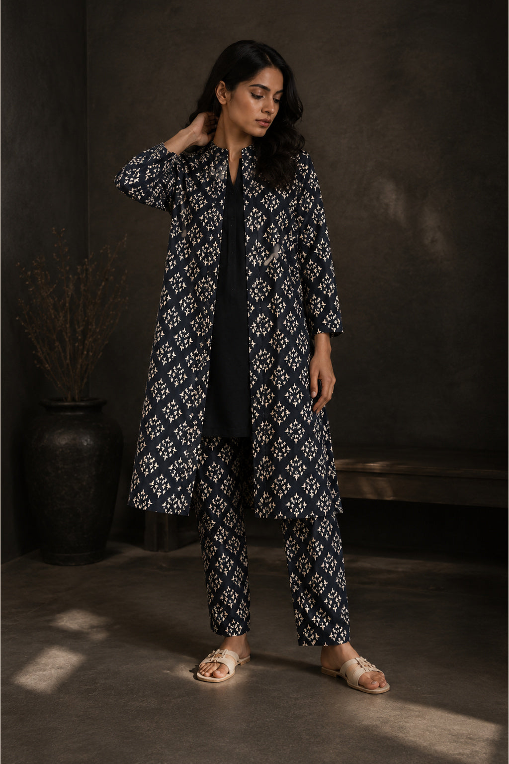 Stitched Black Printed CO-ORD SET