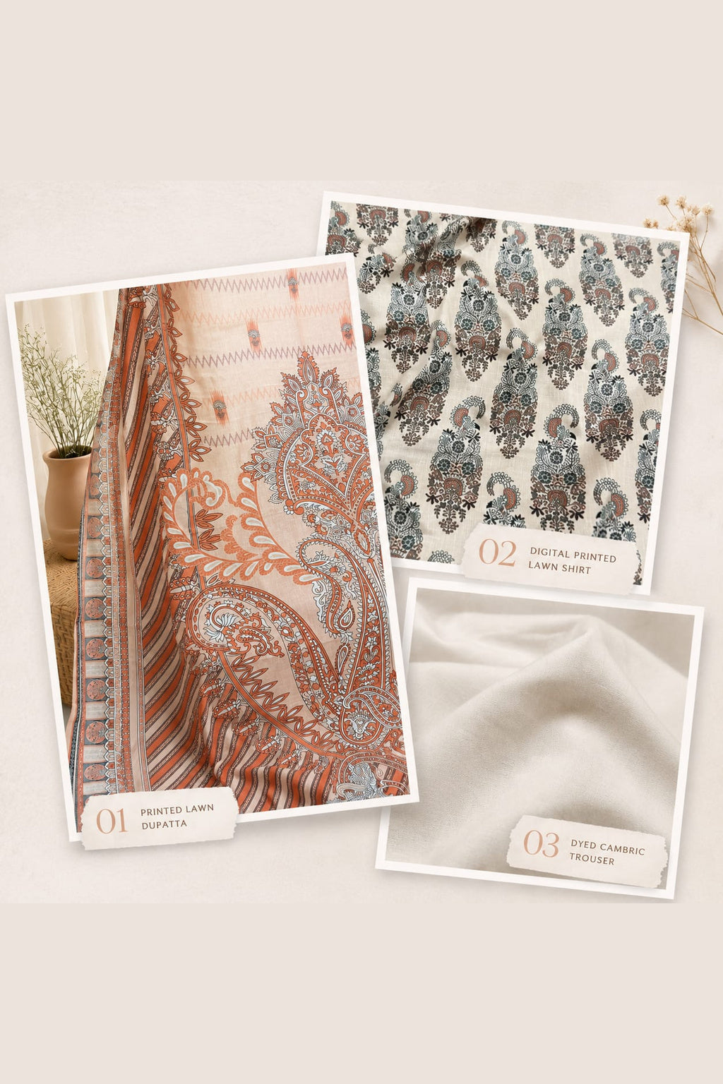 3 Piece Printed Unstitched Collection